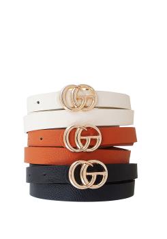 Letter Buckle Accented Belt