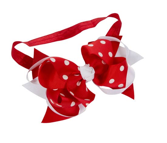 Polka Dot Hairbow Headband in Red or Pink | Fabulous Fashions Boutique - Omaha, NE