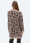 Lovestitch Long Sleeve Leopard Jacquard Coatigan