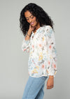 Lovestitch Sheer Floral Long Sleeve Blouse