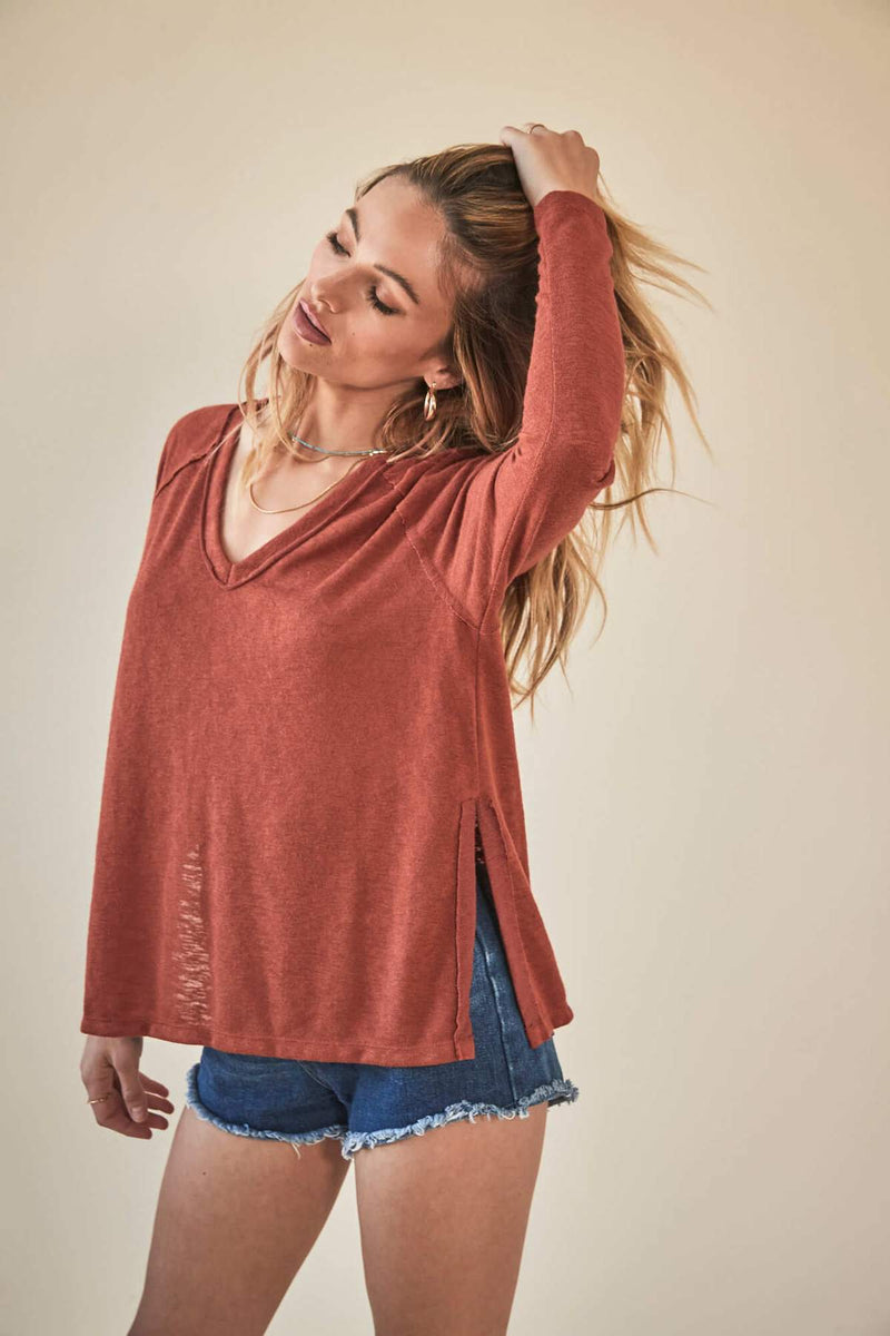 Project Social Tee Rennen Textured Long Sleeve Top | Fabulous Fashions Boutique - Omaha, NE