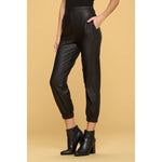Renee C Faux Leather Joggers