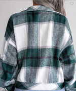Plaid Shacket in Green