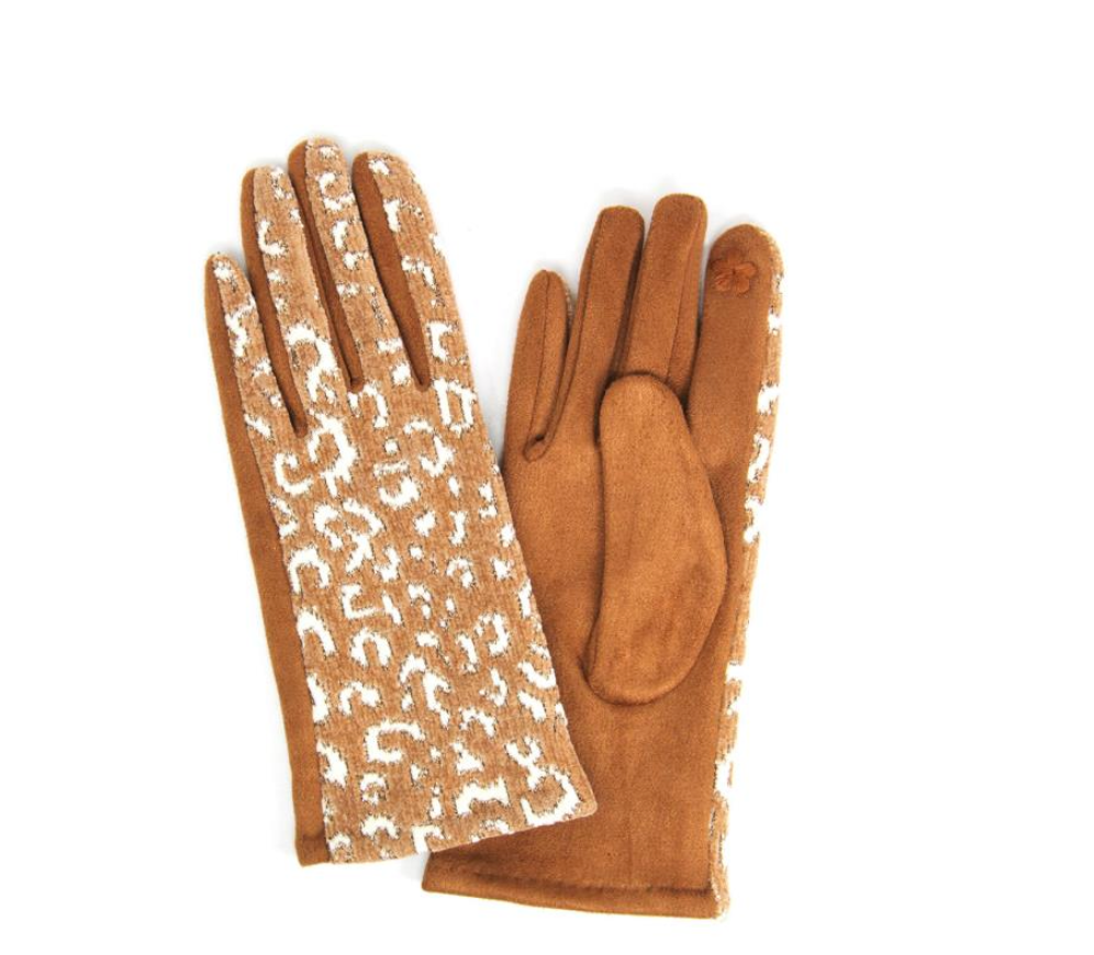 Lurex Leopard Print Smart Touch Glove