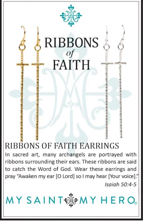 My Saint My Hero Ribbons Of Faith Earrings | Fabulous Fashions Boutique - Omaha, NE