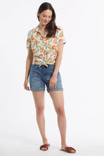 Tribal Audrey Fit Denim Shorts With Patch Pockets