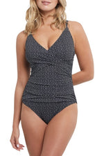 Tribal Wrap Front One Piece Swimsuit