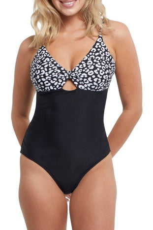 Tribal Knot Front One Piece Swimsuit