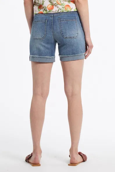 Tribal Audrey Fit Denim Shorts With Patch Pockets